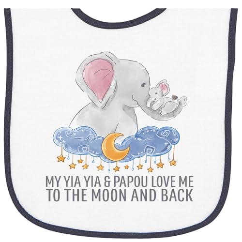 inktastic My Yia Yia & Papou Love Me To the Moon and Back Baby Terry Cloth Bib