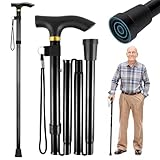 INGEQUIS Bastón Plegable Ajustable para Caminar, Bastones para Adulto Mayor, Fácil de Llevar y Transportar, 5 Alturas...