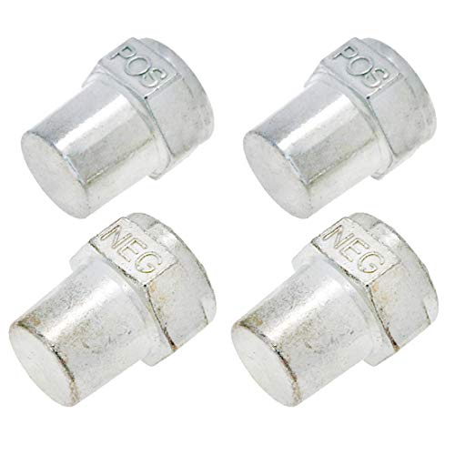 AUTUT 2 Pairs Car Positive Negative Battery Post Terminal Zinc Alloy Battery Adapters, 3/8 Female Thread