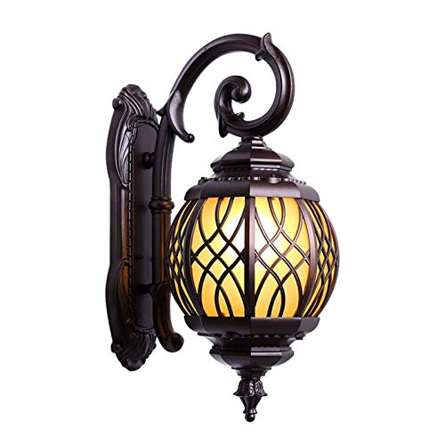YULIAN Lampe Murale à l'extérieur Lampe extérieure Lampe Murale, LED Plumes Roman Wall Lanterne Wall Lanterne Étanche Etanche Porche Montage Mural avec Ombre de Verre à Eau pour Maison (Couleur Cover