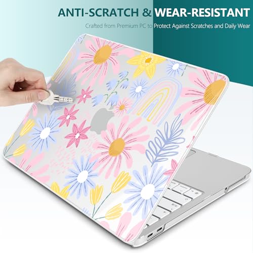 DONGKE Compatible with MacBook Neo 13 Inch Case 2026 A3404 A18 Pro chip & Touch ID, Plastic Hard Shell with Keyboard Cover, Screen Protector & Dust Plugs, Colorful Floral by DONGKE - Used condition - Image 7
