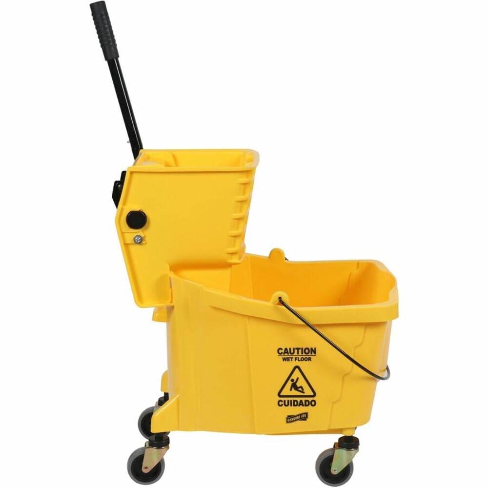Genuine Joe gjo02347 lado prensa escurridor cubo de fregar, color amarillo