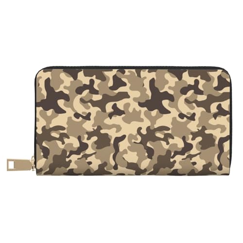 Leather Thin Slim Wallets for Women Men - Fashion Black White Camouflage Print Card Wallet Holder with Zipper