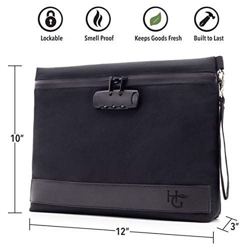 Herb Guard Smell Proof Bag With Built-In Combo Lock (12X10 Inches, Holds 3 Ounces) - Comes With 2 Resealable Bags To Keep Contents Fresh #TOP4