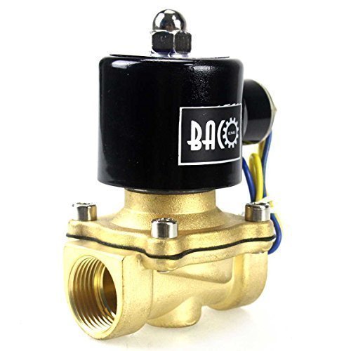 BACOENG Brass Electric Solenoid Valve 1/2" AC110V (NPT, Normally Closed)