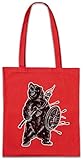 Größe: 38 cm x 42 cm Urban Backwoods Viking Bear Hipster Bag Beutel Stofftasche Einkaufstasche