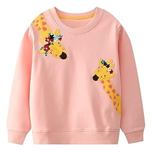 Codkkre Mädchen Sweatshirt Rosa Giraffe Applikation 104