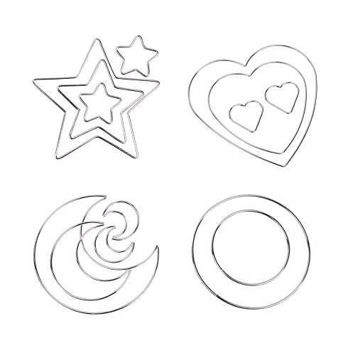 Gotetiso 14 Piezas Aros para Atrapasueños Anillos de Macramé de Metal Anillos de Metal para Atrapasueños Estrella Luna Corazón Redonda Aros de Macramé para DIY Manualidades Cover