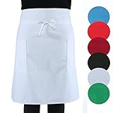 Robuste und reißfeste Unisex-Kochschürze von sinnlein, aus 100% Baumwolle (180g/m²), die Sie beim Kochen oder dem Einsatz im Garten immer gut aussehen lässt. Der Vorbinder scheut auch den Einsatz am Grill oder in der Gastronomie als Kellnerin oder Kellner nicht.