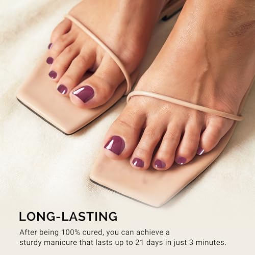 Image of MelodySusie 32Pcs Semi Cured Gel Toe Nail Strips, Works with UV /LED Lamps