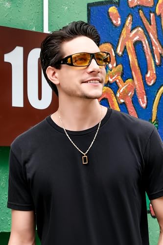 FEISEDY Night Driving Fit Over Glasses Sunglasses for Men Women,Polarized Wrap Around Yellow Sunglasses UV400 B2593