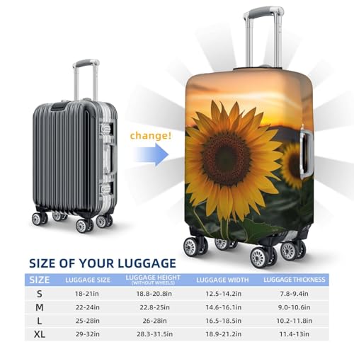 Luggage Cover Elastic Suitcase Cover Protector Washable Travel Baggage Covers Sunflower Field Sunset Luggage Covers Carry On Suitcase Baggage Cover 18-32 Inch Medium2