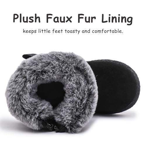 Image of Femizee Girls Boys Warm Winter Boots Kids Outdoor Snow Boots(Toddler /Little Kid)