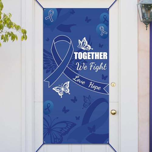 WANDIC Blaues Band, 185 x 90 cm, Prostata-Darmkrebs, große Banner und Schilder, personalisierbar, Banner für Wohltätigkeitsorganisationen, Veranstaltungen, Party-Dekorationen