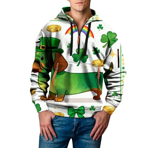 Sudadera con capucha corta para hombre en verde oscuro talla M