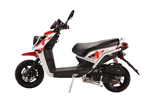 Image of HHH Rocket 150 Moped Street Gas Scooter 150cc Motorcycle Automatic Adult Bike with 12 inch Aluminum Wheels (Black)