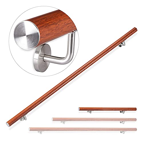 Pasamanos de 30 cm 600 cm para escaleras, escalera interior antideslizante, pasamanos de madera sin barreras para ancianos, pasamanos de escalera para casa montada en la pared, pasamanos decorativos,