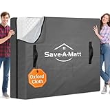 SaveAMatt Mattress Bags for Moving and Storage, Mattress Protector Cover with 4 Heavy-Duty Handles & Strong Zipper, Extra Thick Reusable Mattress Moving Supplies, Queen Size, Gray