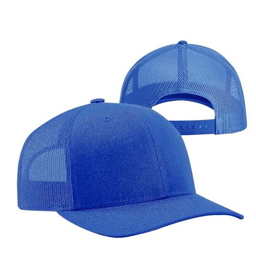 Image of TZ Promise Men Women Plain Cotton Trucker Cap with Breathable Mesh Back, Snapback Baseball Hats