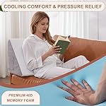 Bedluxe Knee Pillow for Back Sleeping, Leg Pillow Knee Wedge Pillow, Memory Foam Wedge Pillows for Legs Post Surgery, Triangle Pillow for Knee Support, Leg Elevation, Knees Hip Back Pain Relief, White - Image 3