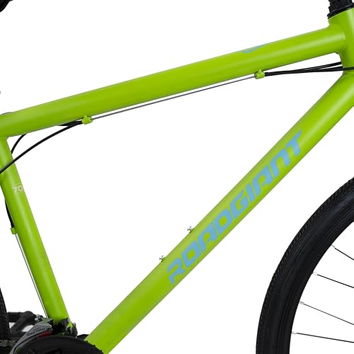 Image of ROADGIANT Retro 700 C | Hy-Bird City Bike | Steel Alloy Frame Bicycle | V- Brakes | 21 Speed Shimano | Rigid Fork | Unisex Bike |for All-Terrain Riding (Matt Green)