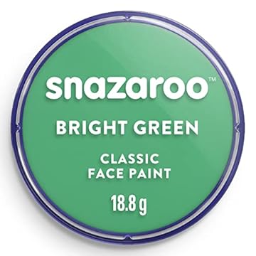 Snazaroo Classic Face and Body Paint for Kids and Adults, Bright Green Colour, Water Based, Easily Washable, Non-Toxic, Makeup, Body Painting for Parties, for Ages 3+