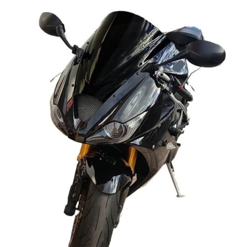 Pare-brise double bulle moto 675 noir transparent bulle haute protection 2006 2007 2008