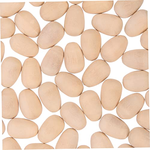 HEMOTON 100pcs Easter Wooden Fake Eggs Mini Eggs DIY Decorative Simulation Eggs Set