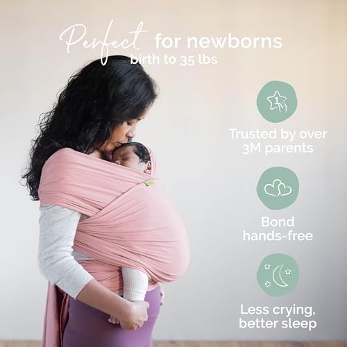 Image of Boba Baby Wrap Carrier - Original Baby Sling Carrier for Newborns (7-35 lbs), Soft, Secure, Hands-Free & Ergonomic, Ideal for Comfortable Bonding, New Parents (Serenity Bloom)