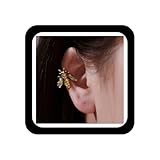 Zeshimb Pendientes de abeja, aretes de clip de abeja, aretes de clip de oro, aretes de cartílago de abeja, joyería para mujer