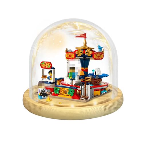 Caja de coleccionista transparente con pantalla acrílica compatible con Lego 40714 carrusel modelo de bloque de construcción de polvo caja de almacenamiento (solo caja)