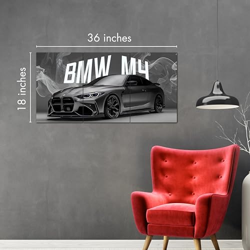 Image of Posternet BMW Super Car Split Poster Set - 12x18 Inch Wall Art Prints for Bedroom, Living Room & Office Decor (Pack of 3, Split Design)