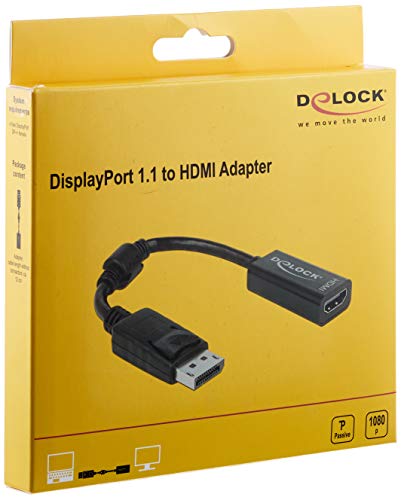 DeLOCK cavo di interfaccia e adattatore DisplayPort M 19-p HDMI F Nero