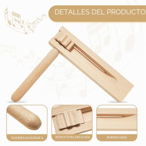 Miniatura 6 de 2 Piezas Carraca De Madera, Trinquete Giratorio De Madera, Niños Carraca Madera, Fiestas, Eventos, Desfiles De Carnaval, Eventos Deportivos