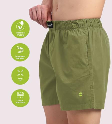 Image of Freecultr Cotton Boxer Shorts for Men Dual Pockets Moisture Wicking Microfibre | Regular Fit | Breathable & Comfortable Half Short Pants Ultrasoft Waistband