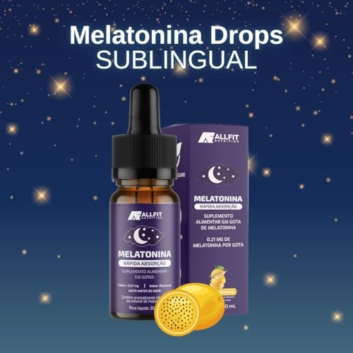 Melatonina liquida em gotas sublingual, vegano, 30ml, All Fit Nutrition (Maracujá)
