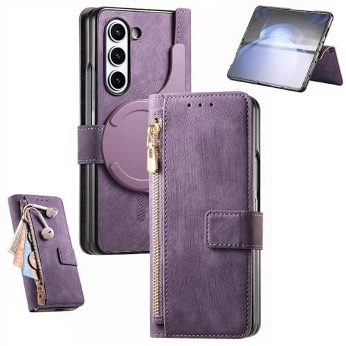 Étui portefeuille Z Fold 6 violet idéal pour vos sorties et voyages légers