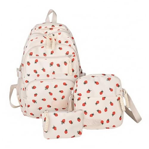 Sac à dos fille fraise ergonomique et léger pour le collège
