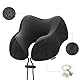 Nackenkissen Flugzeug, Reisekissen Auto Travel Pillow aus Memory Foam mit samtweichem Bezug, Nackenhörnchen Erwachsene für Reisen, Camping, Büro und Haus (Schwarz)