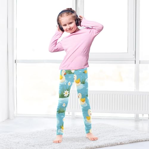 Toddler Girls Leggings Printed Yoga Pants Leggings White Flowe Duck for Kids4