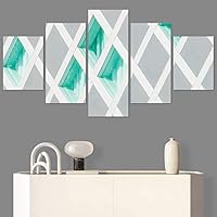 SIGNWIN 5 Panel Canvas Wall Art Architecture & Maps Closeup Cool Industrial Multicolor Patterns for Home Decorations Ready to Hang - 60