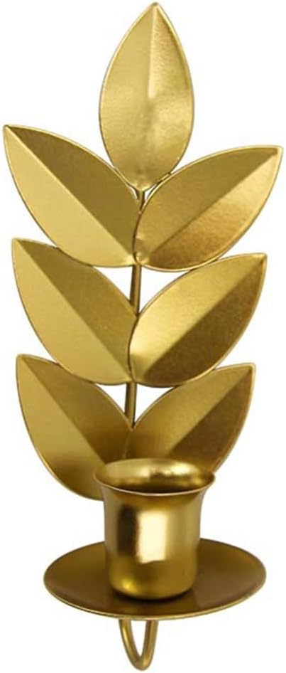Stylish Metal Wall Sconce with Wheat Shape Designs Hanging Candle Holder Stand