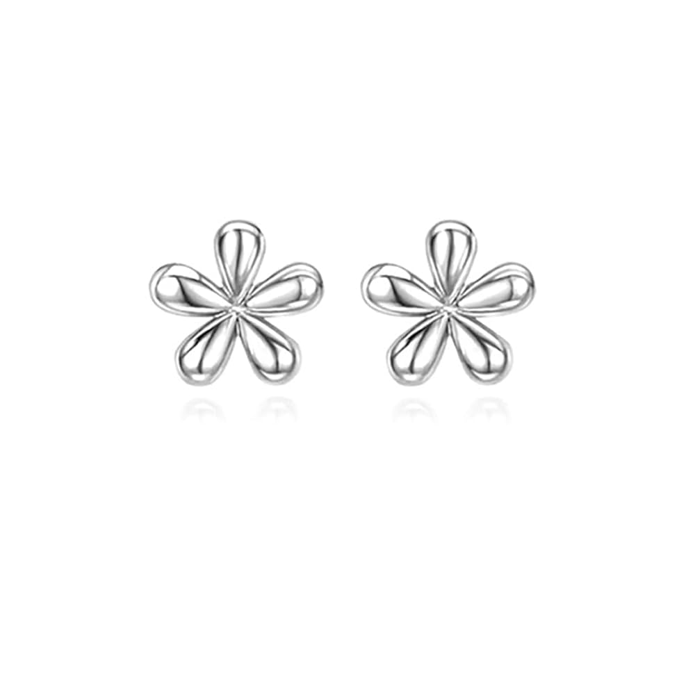 Reffeer Solid 925 Sterling Silver Daisy Stud Earrings Flower
