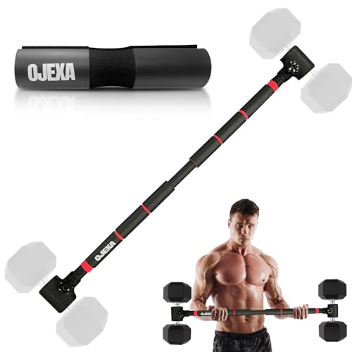 OJEXA Dumbbell Converter to Barbell Set - Adjustable weights & Up to 200 lb Capacity Weight Barbell...