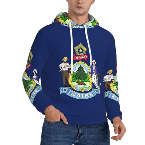 Sweat à capuche épais homme Maine pull chaud hiver vêtement sportswear streetwear