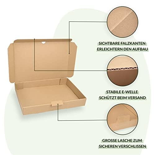 Hairlich 25 Maxibriefkarton 350x250x50mm Braun (25 Stück) | Versandkarton | | Karton zum verschicken | Büchersendung | Versand Post Tasche | Faltschachtel | DHL Hermes GLS Warensendung |