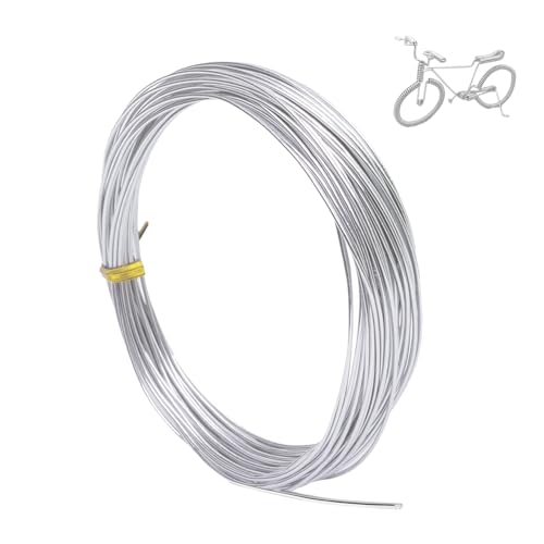 32.8 Feet Silver Aluminum Craft Wire 16 Gauge 1mm Bendable Metal Wire Aluminum Armature Wire for Sculpting Bike Modelling Making Dolls Skeleton Floral Making jewellery making
