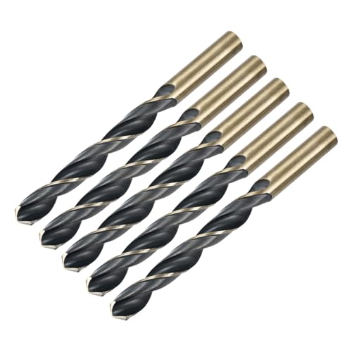 Forets hélicoïdaux HSS 4341 au titane de 12,5 mm pour percer le métal et le bois, lot de 5