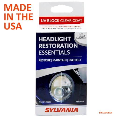 Image of SYLVANIA UV Block Clear Coat Kit - Premium UV Headlight Protection for Vehicles - Includes Surface Activator, Protective Clear Coat & Applicator Towels - Long-Lasting - Restores to Like-New Condition