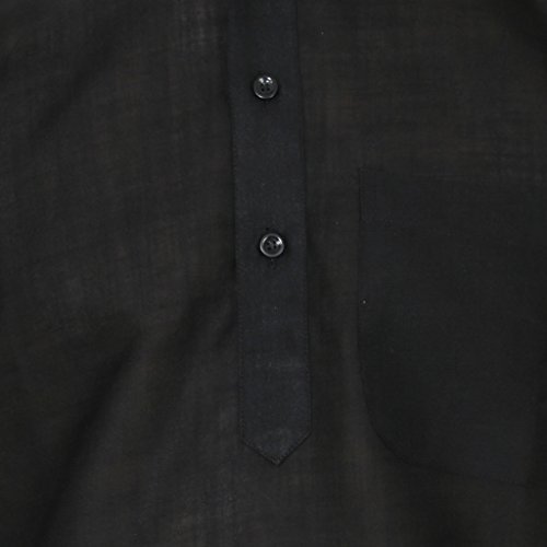 Kurta Pathani de algodón negro talla 44 conjunto de pijama premium para hombre 3